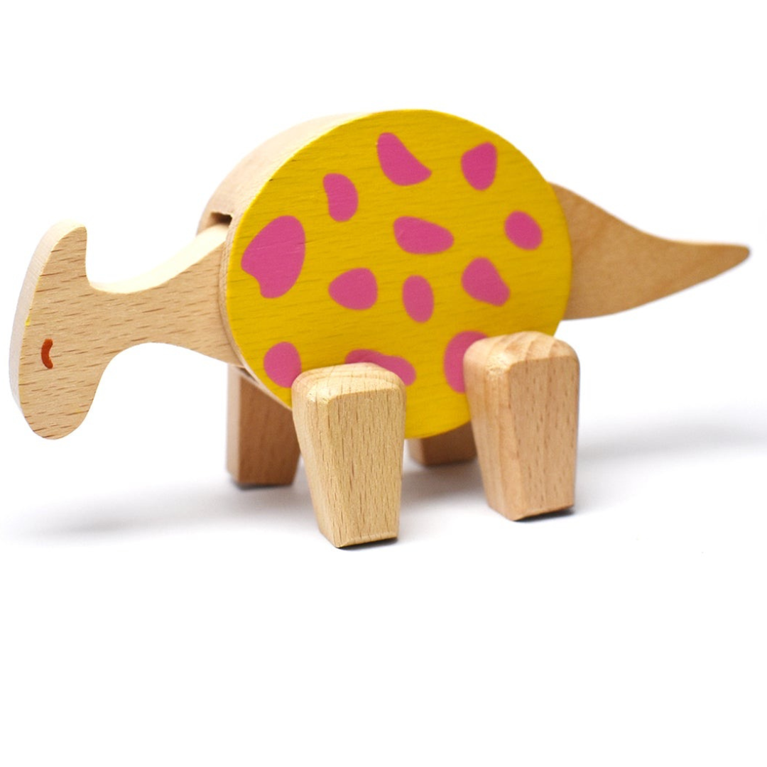 6 Assorted Wooden Dinosaur