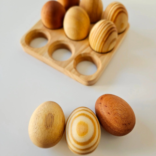 Natural eggs with tray