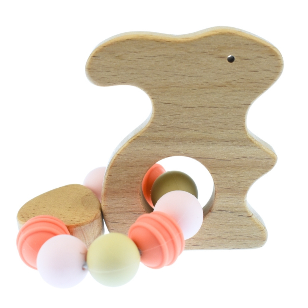 Silicone Bead Bunny Teether