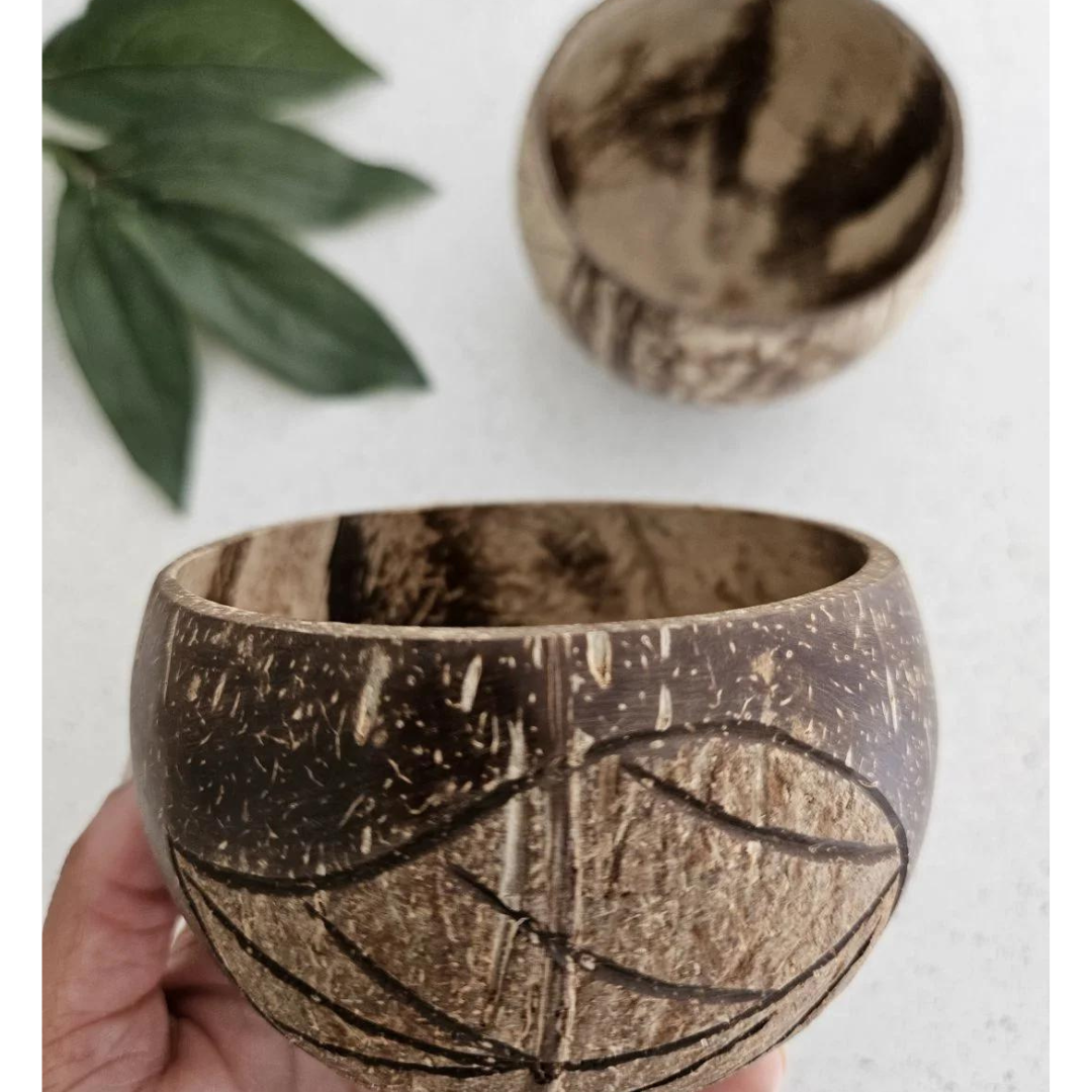 Leaf Patterned Coconut Bowl