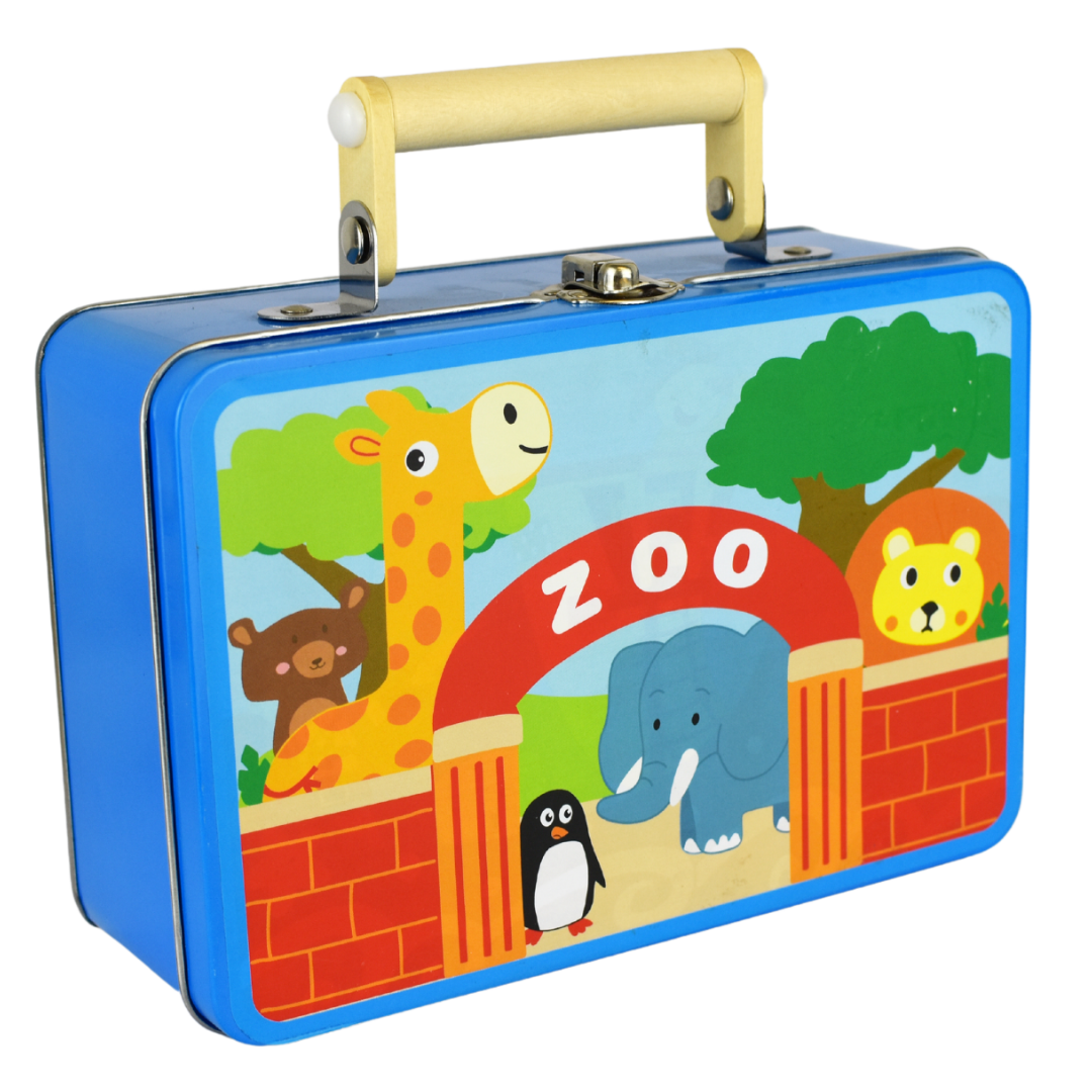 Zoo Playset in Tin Case