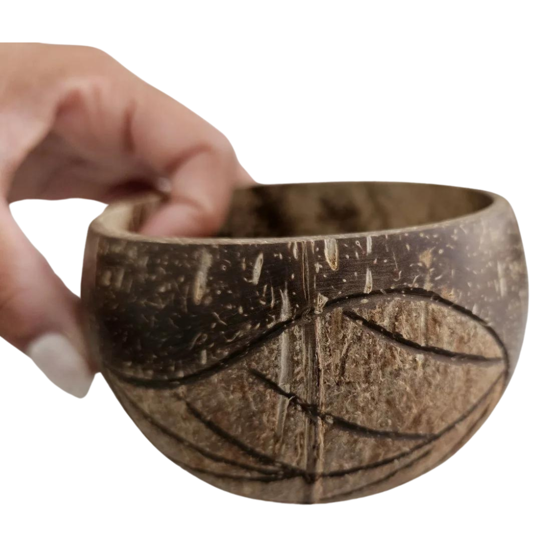 Leaf Patterned Coconut Bowl