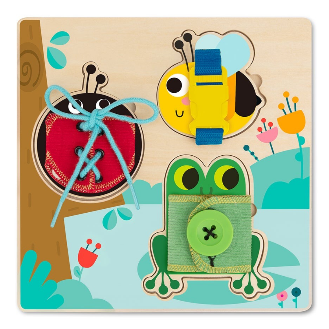 Basic Skills Lacing Buttons Wooden Board