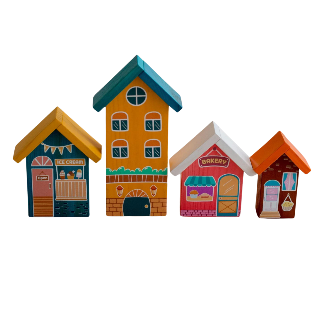 Wooden Play House set of 4