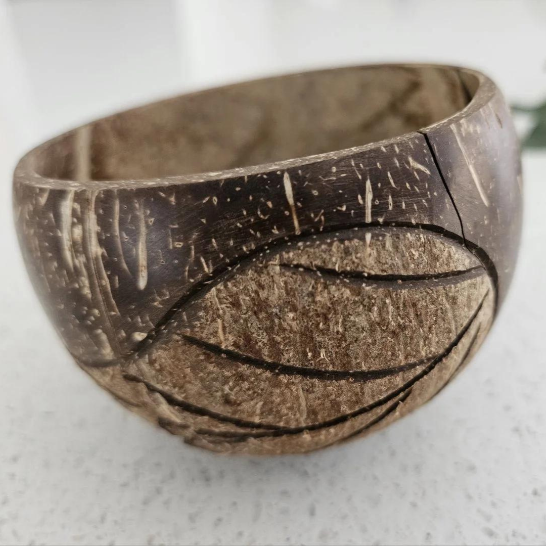 Leaf Patterned Coconut Bowl