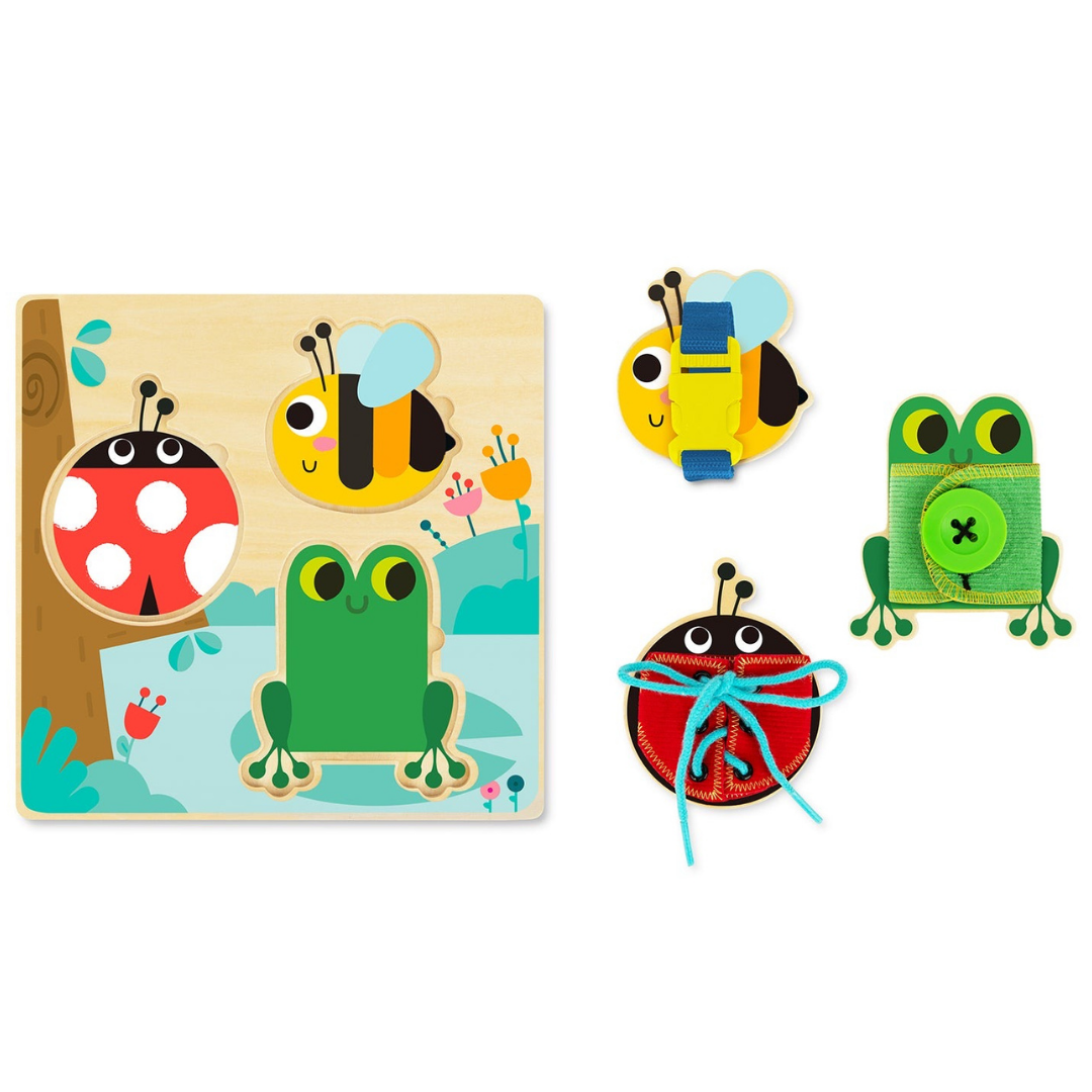 Basic Skills Lacing Buttons Wooden Board