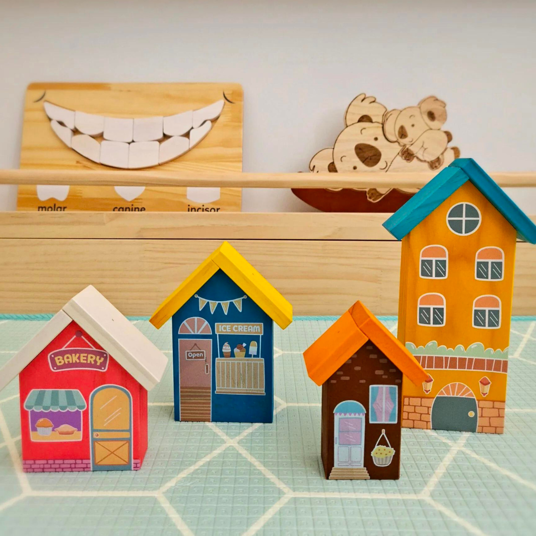 Wooden Play House set of 4