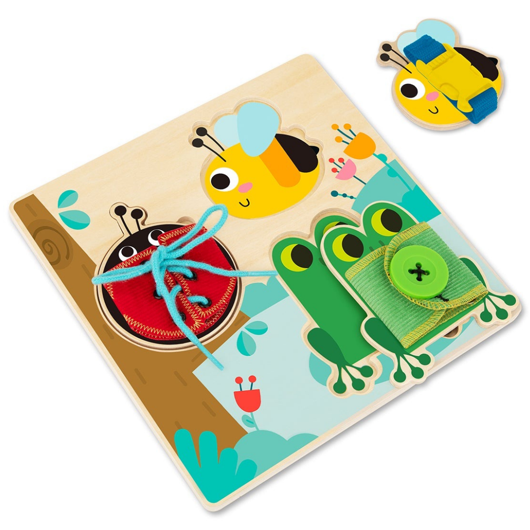 Basic Skills Lacing Buttons Wooden Board