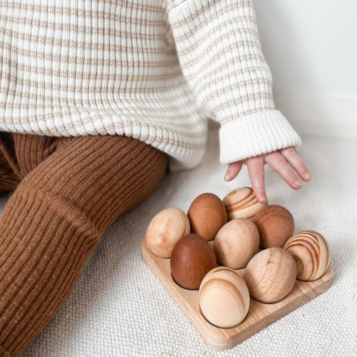 Natural eggs with tray