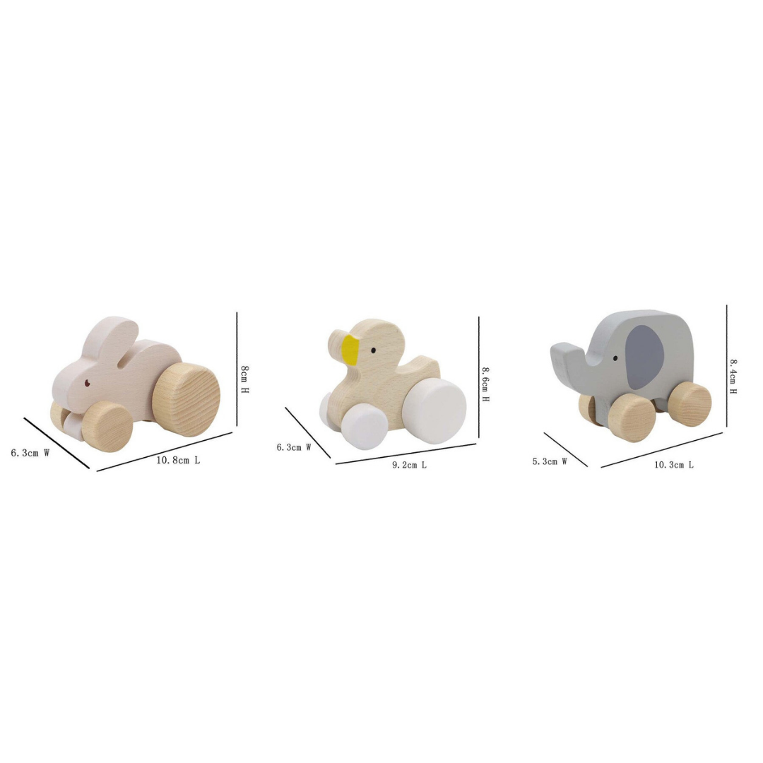 Wooden Animal Car Set of 3