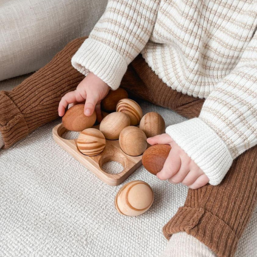 Natural eggs with tray