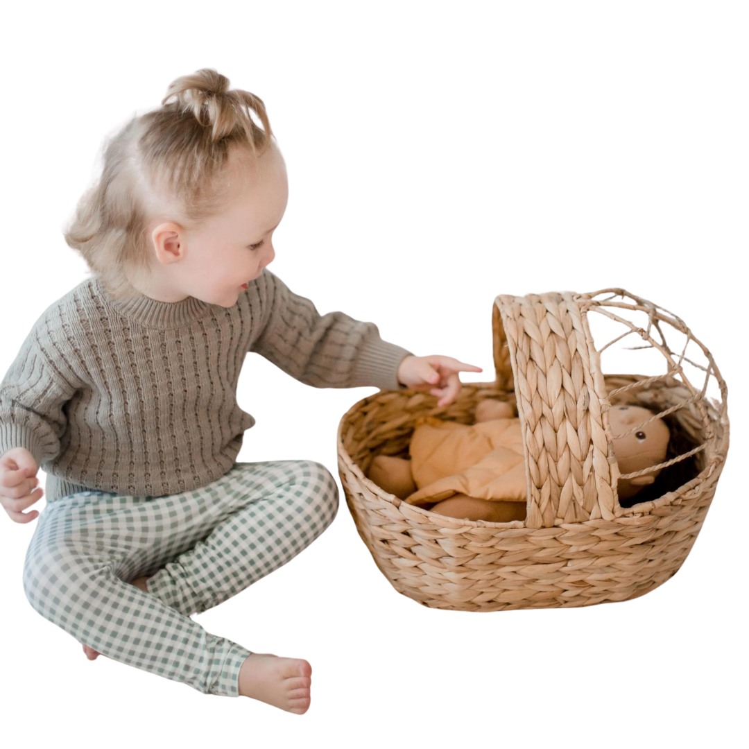Water Hyacinth Doll Basket