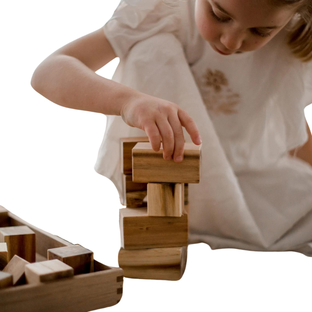 Natural Wood Blocks 34 Pcs