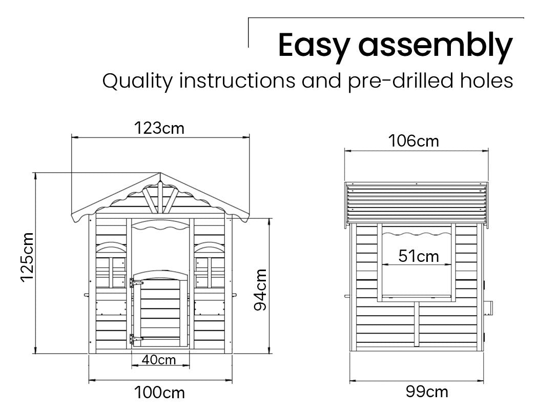 Cottage Style Wooden Outdoor Cubby House