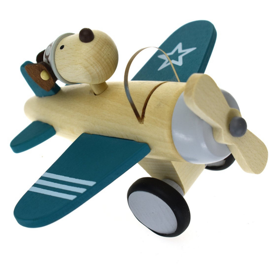 Retro Plane With Cute Dog Driver - Large