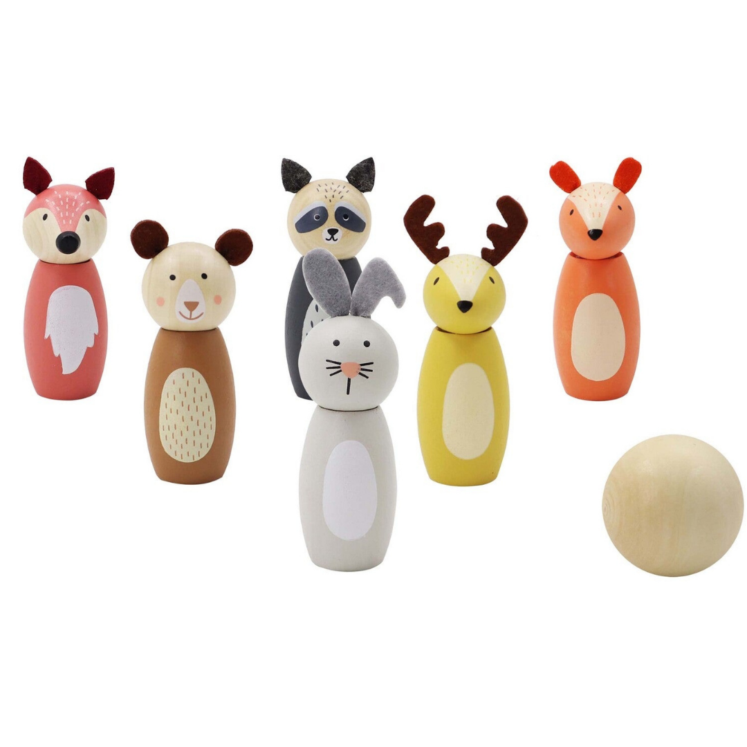 Wooden Animal Bowling Set