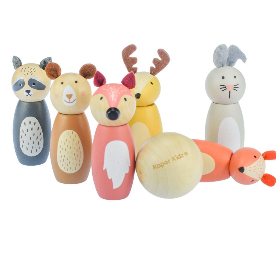 Wooden Animal Bowling Set