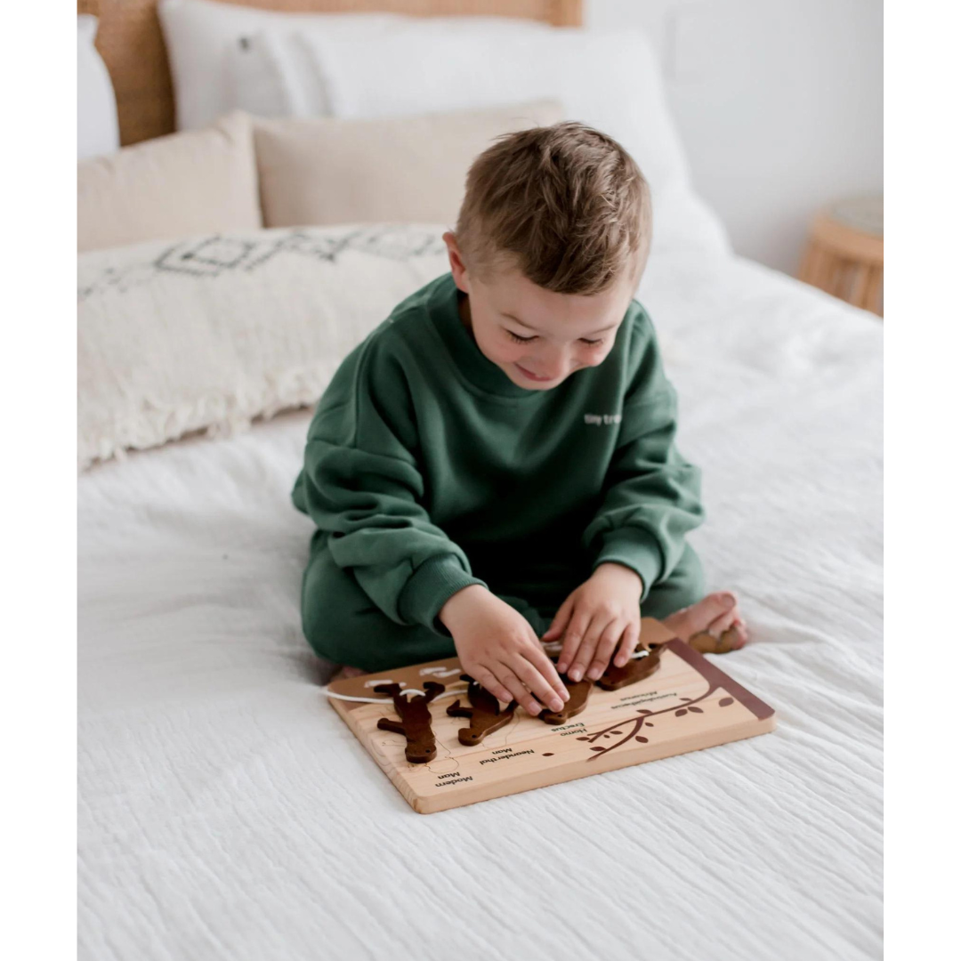 Human Evolution Puzzle & Lacing Set