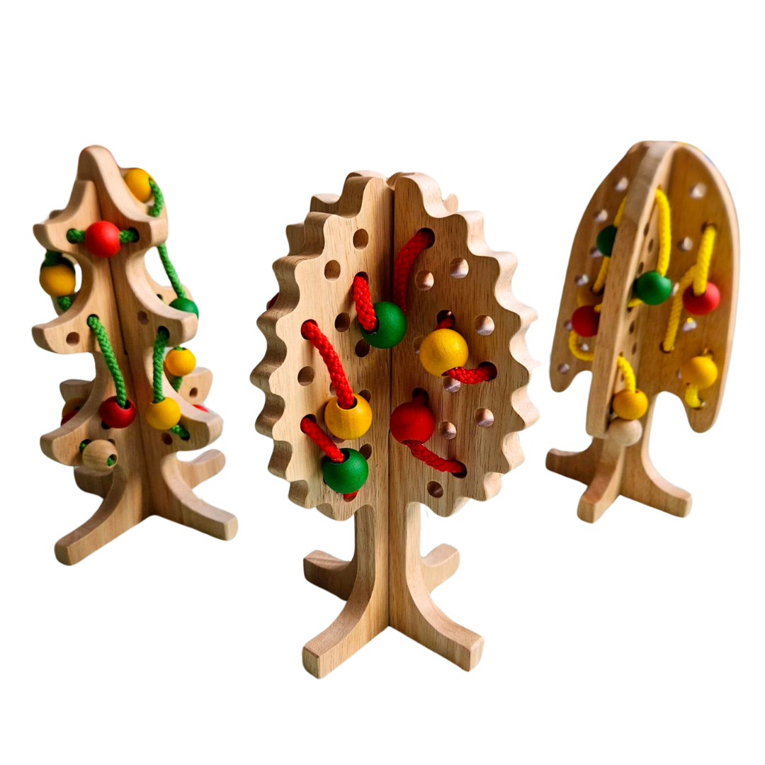 Solid Lacing Trees set of 3