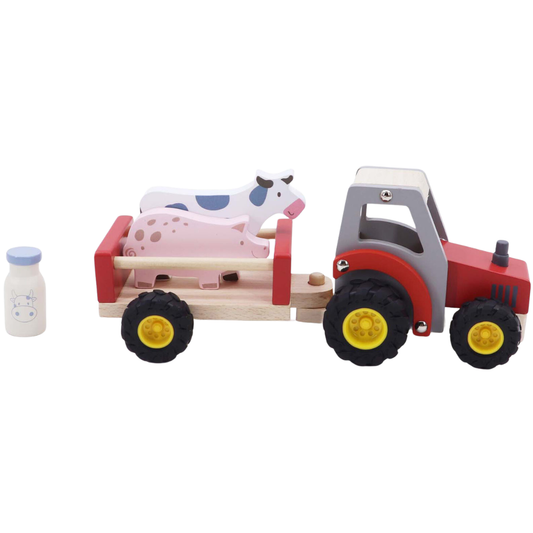 Red Wooden Farm Tractor