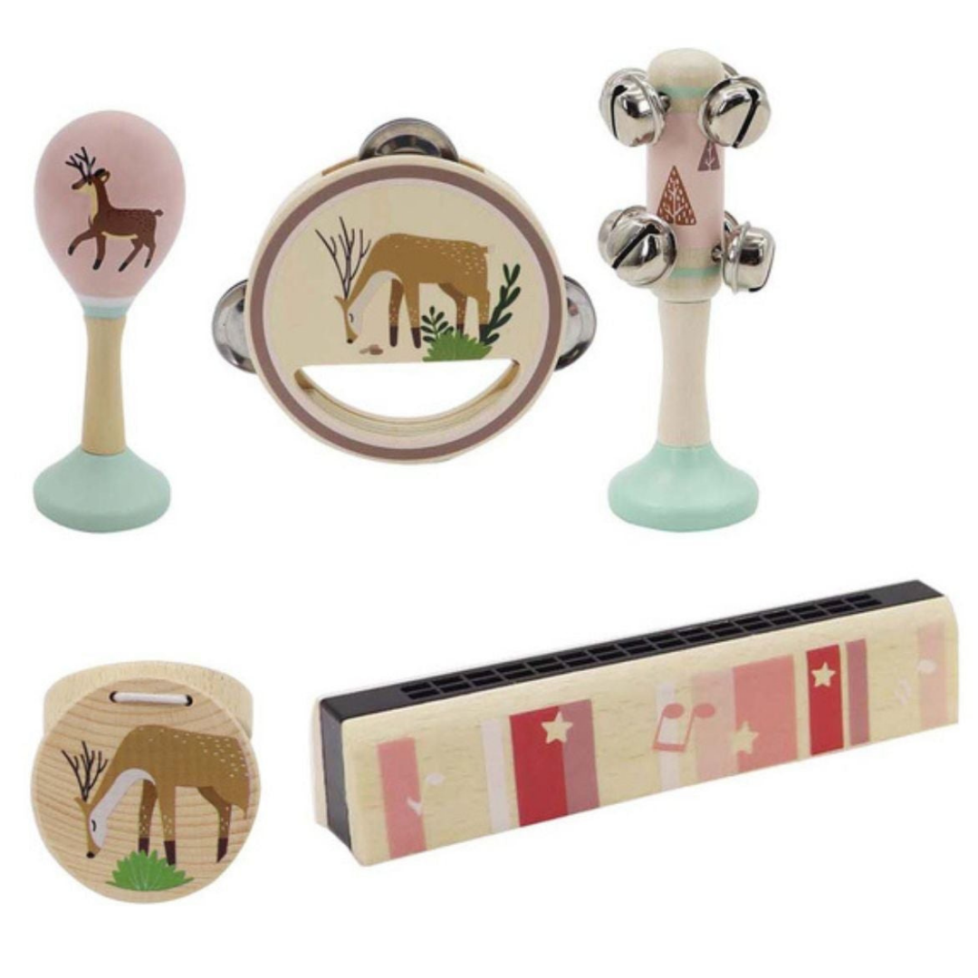 Deer Wooden 5pcs Musical Set