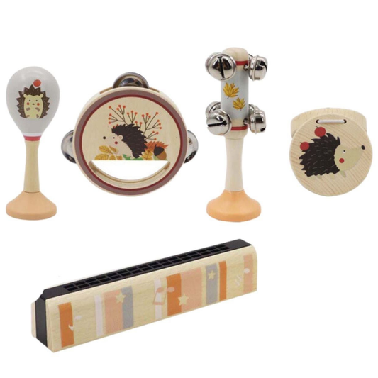 Hedgehog Wooden 5pcs Musical Set