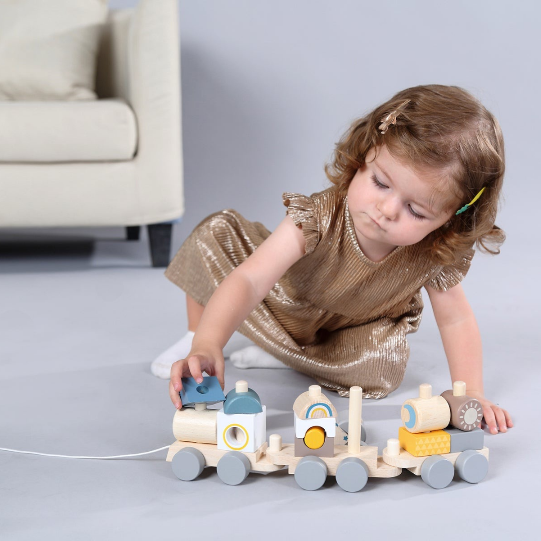 Wooden Stacking Block Train