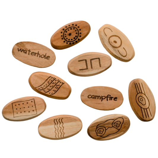 Aboriginal Symbol wooden stones