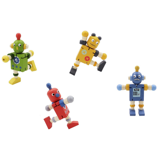 Wooden Flexi Robot Set of 4