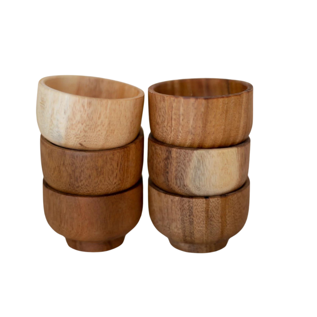 Mini Wooden Bowls set of 6