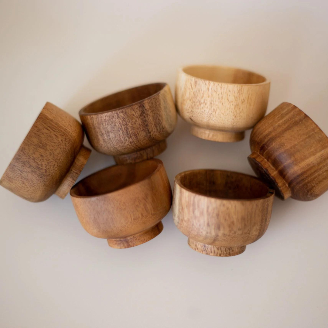 Mini Wooden Bowls set of 6