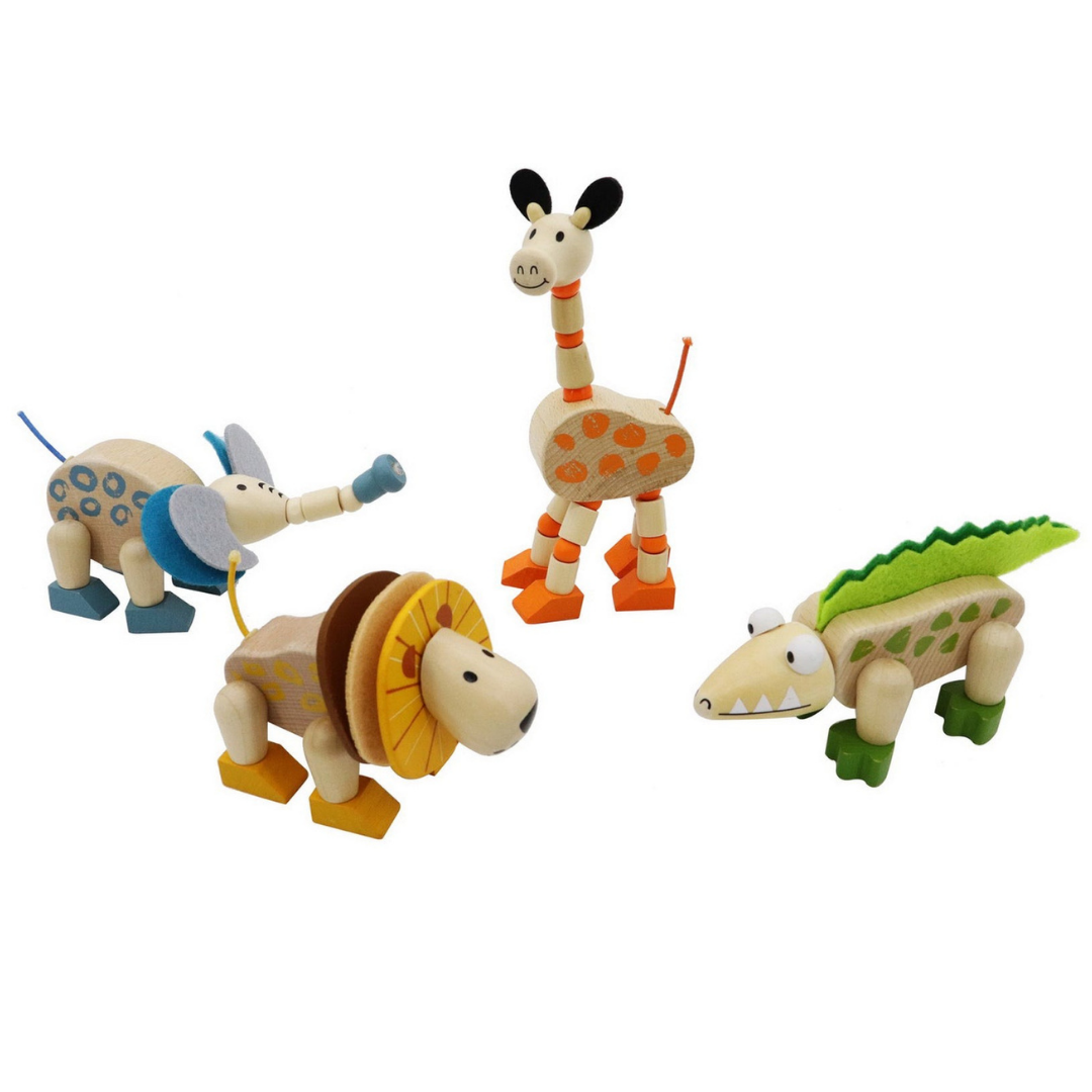 Wooden Flexi Jungle Animal Set of 4