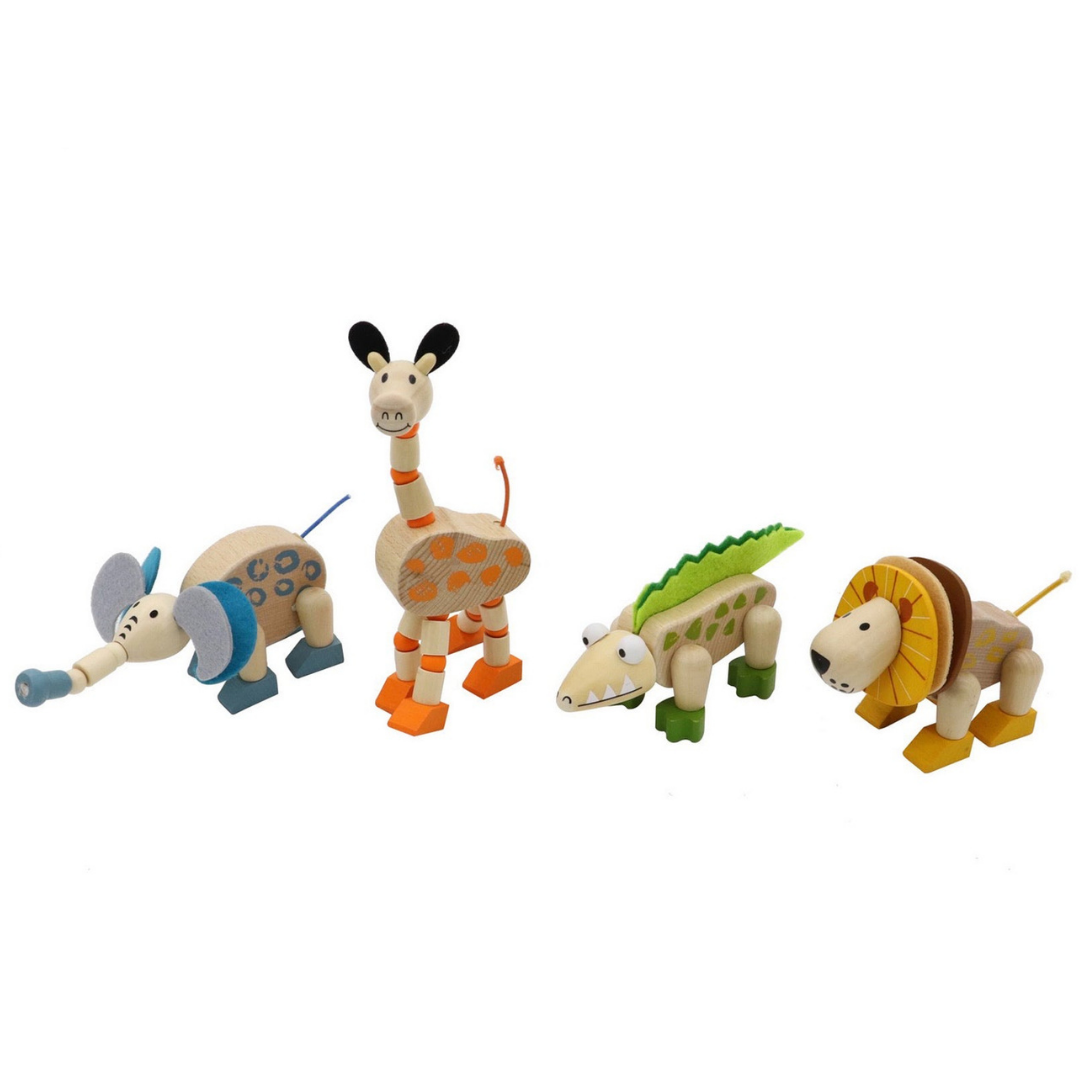 Wooden Flexi Jungle Animal Set of 4