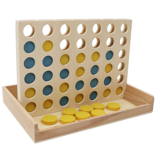 Wooden 4 in A Row Game in Boathouse Blue