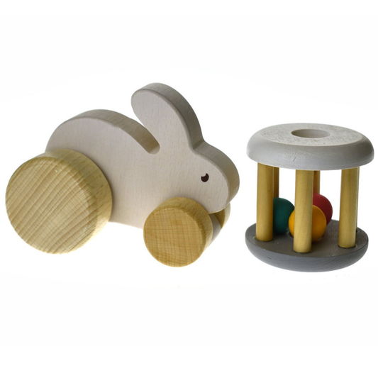 Wooden Rattle + Rabbit