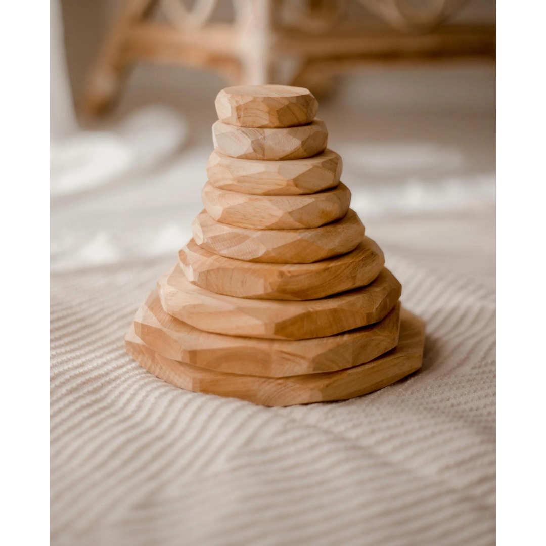 Natural Wooden Stacking Stones