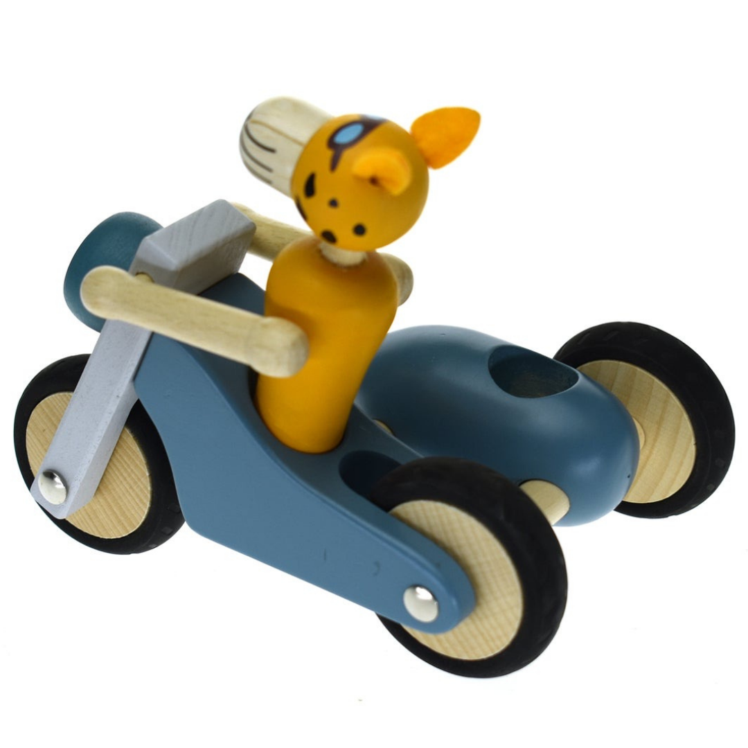 Retro Motor Tricycle With Cute Leopard Driver - Large