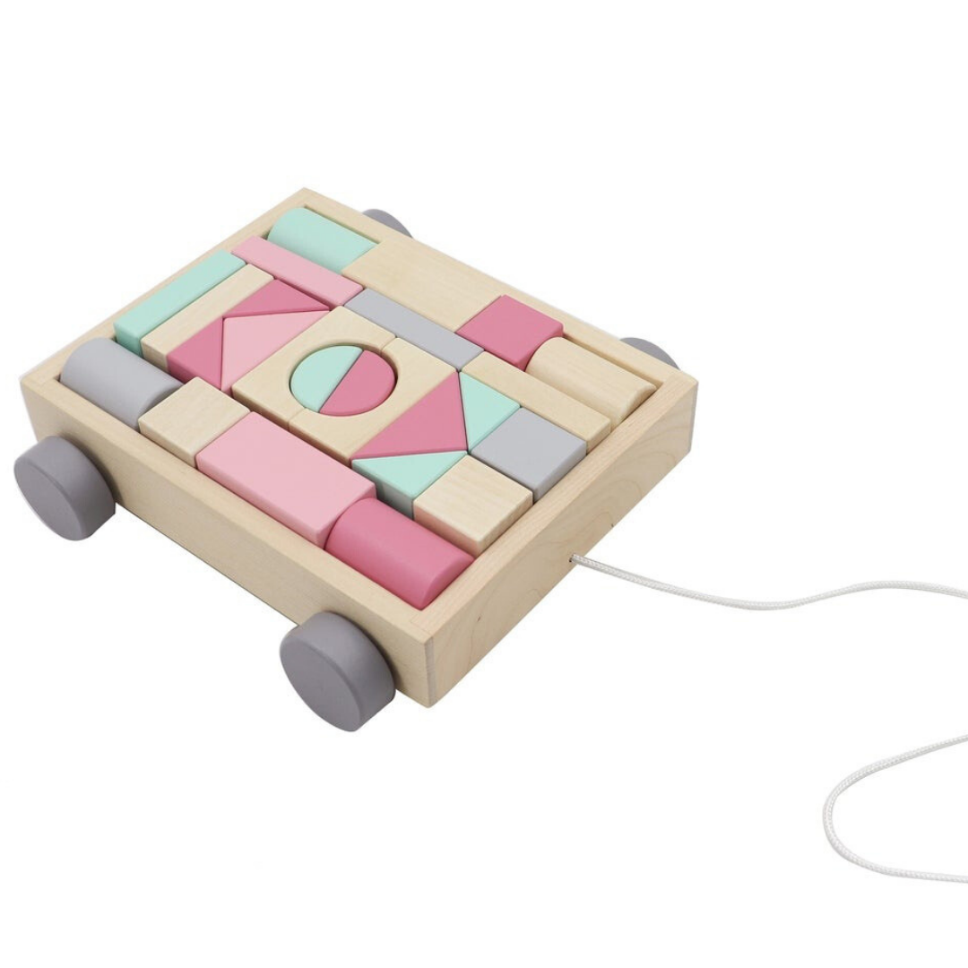 Wooden Blocks And Pull Along Cart