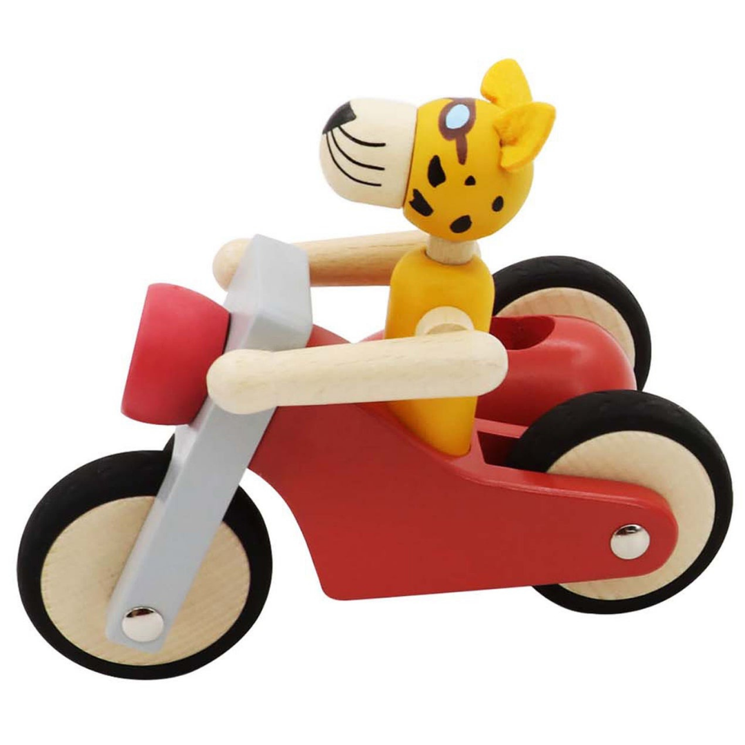 Retro Motor Tricycle With Cute Leopard Driver - Large