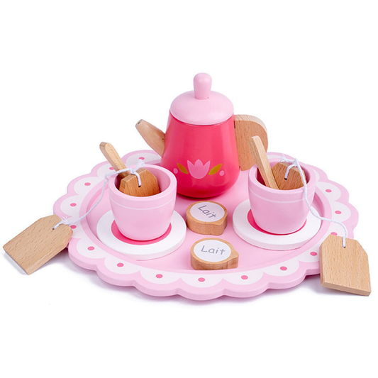 Kids Wooden Pink Tea Set