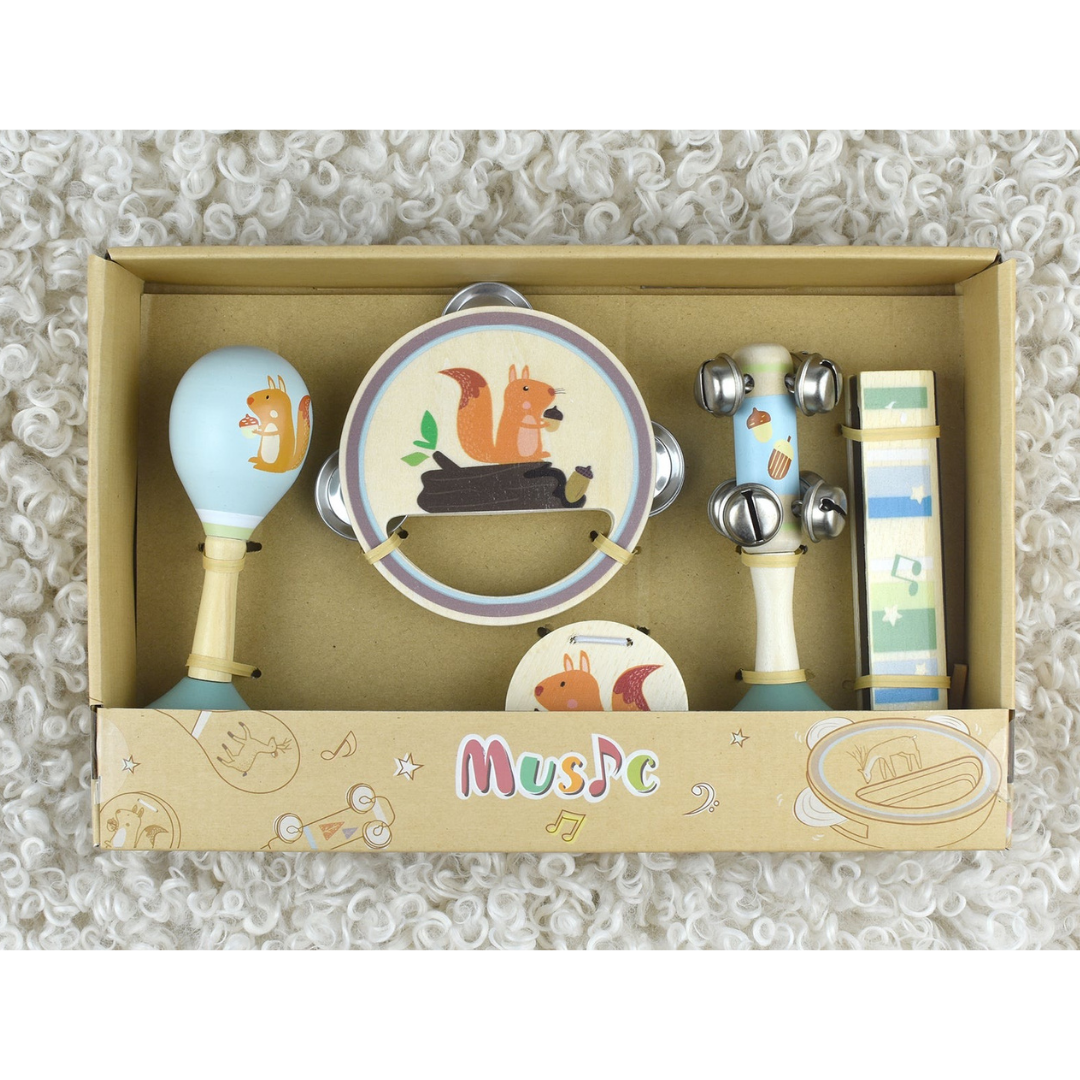 Squirrel Wooden 5pcs Musical Set