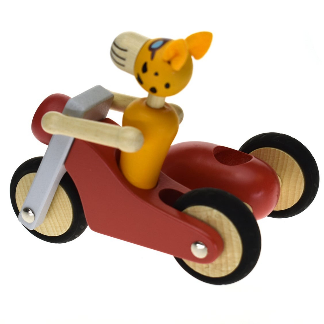 Retro Motor Tricycle With Cute Leopard Driver - Large