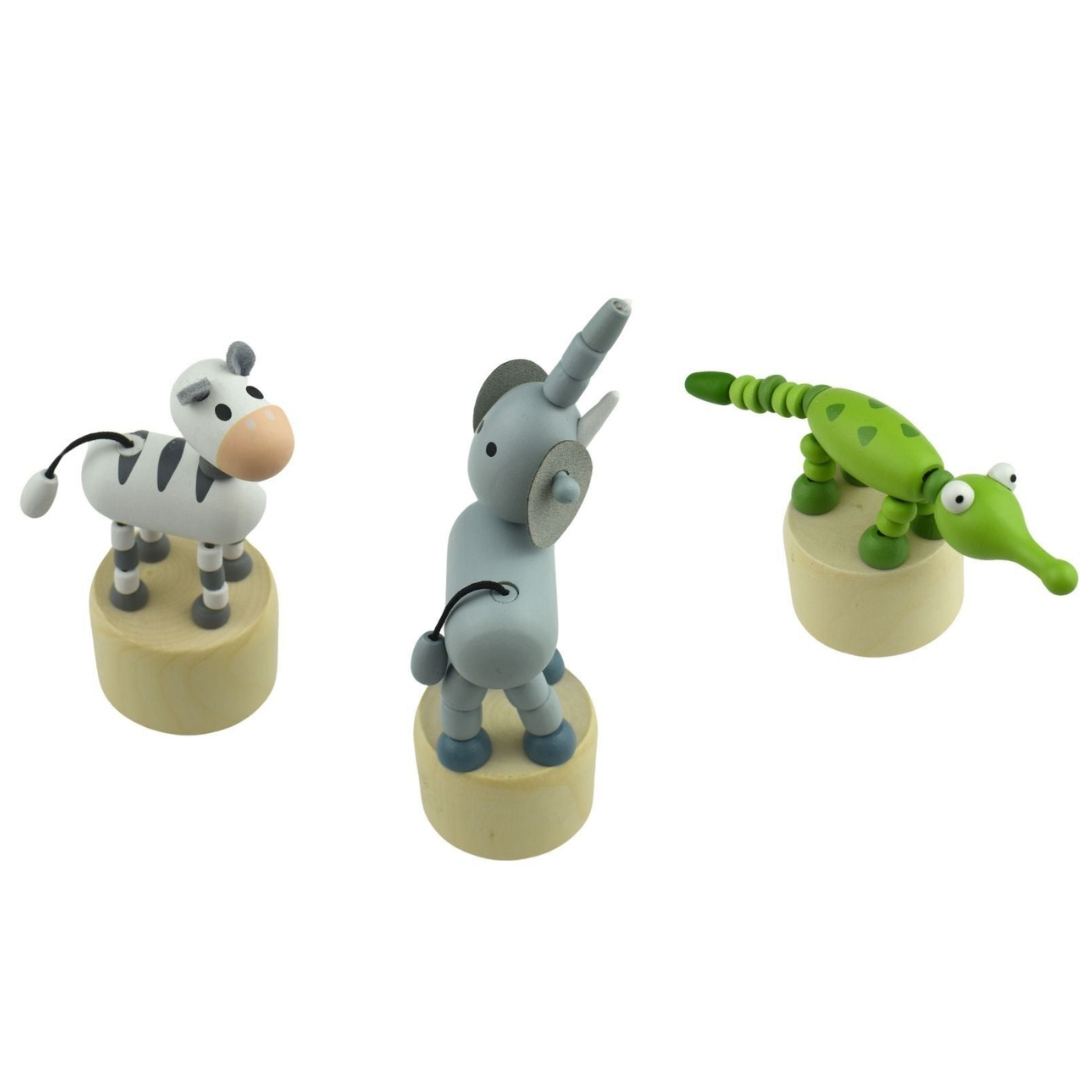 Wooden Dancing Jungle Animal Set of 6