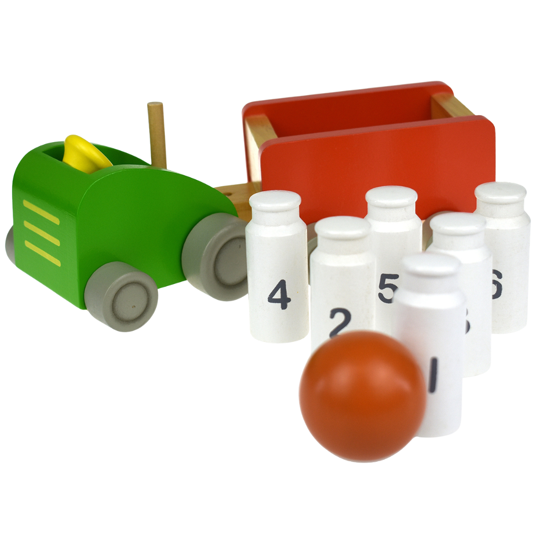 Milk Bottle Tractor & Bowling Set