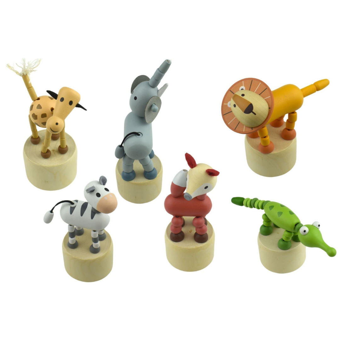 Wooden Dancing Jungle Animal Set of 6