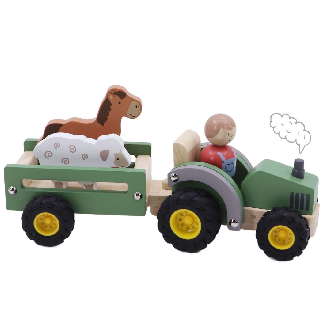 Green Farm Wooden Tractor