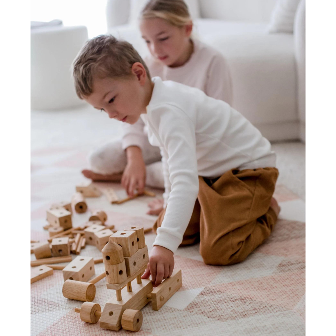 Natural wood Construction Set