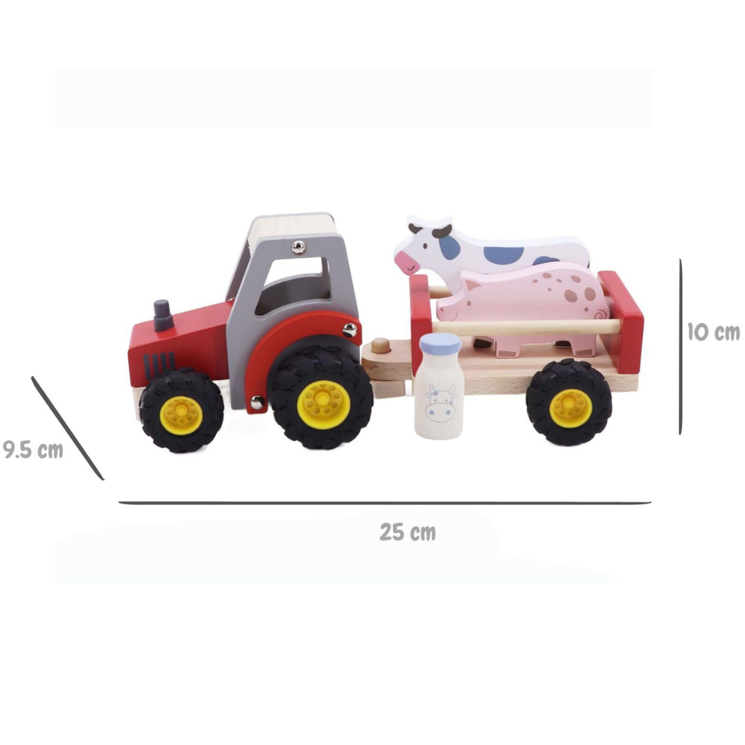 Red Wooden Farm Tractor