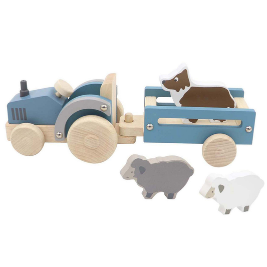 Wooden Tractor With Sheep Dog