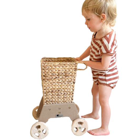 Wicker Shopping Trolley